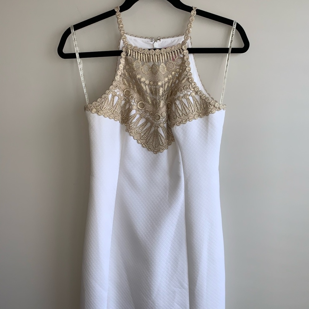 Lilly Pulitzer white and gold dress